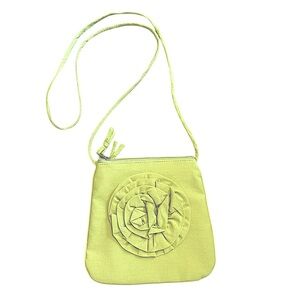 STEM lime green felt crossbody with flower accent and satin lining - NWOT!